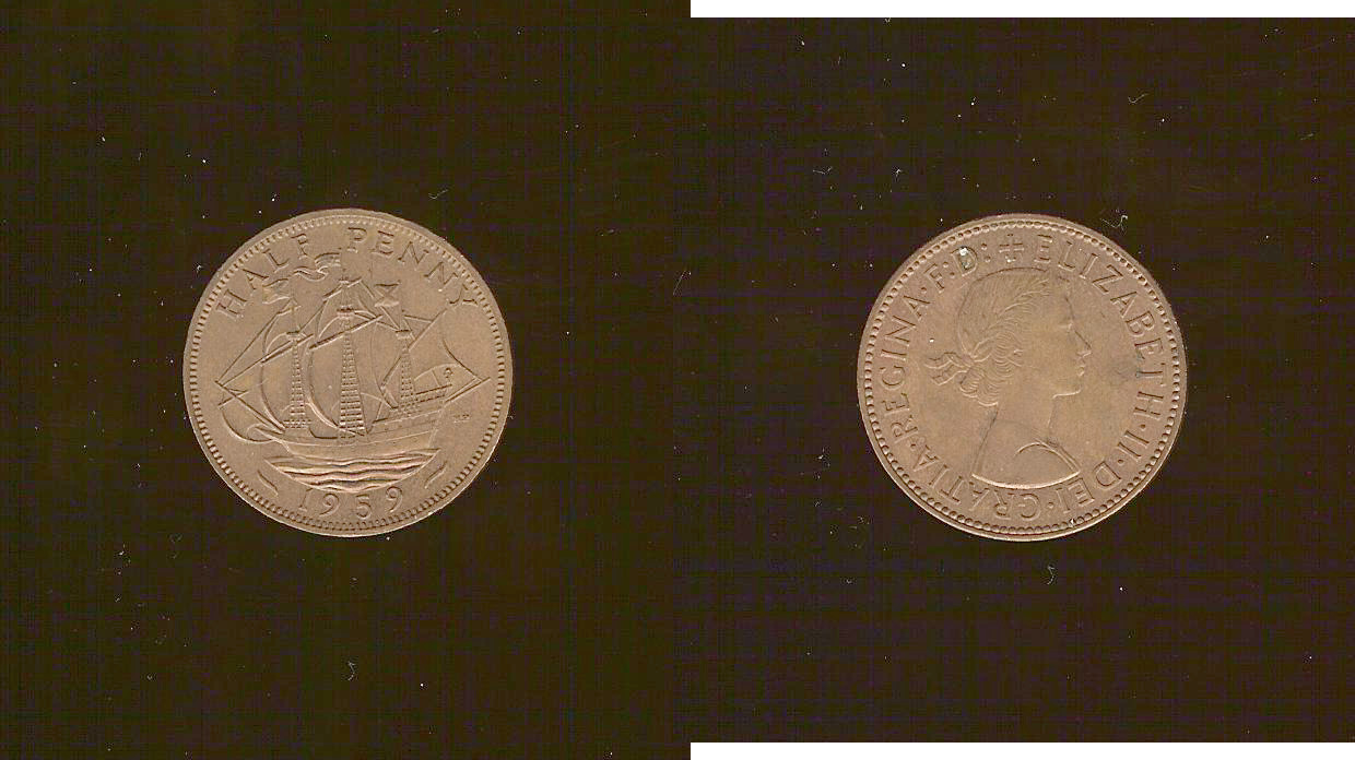 ROYAUME-UNI 1/2 Penny 1959 SPL